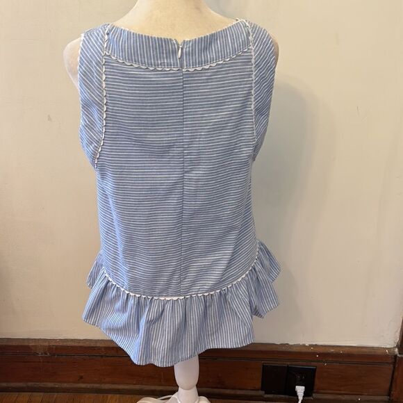 altar’d state chambray blue white striped sleeveless blouse Size M EUC - Picture 6 of 8